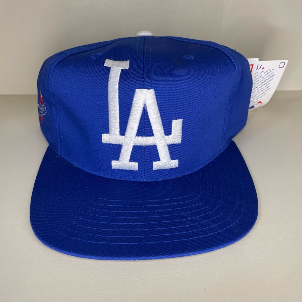 Vintage 90s Logo 7 MLB Los Angeles Dodgers Logo Blue Snapback Rare Nwt